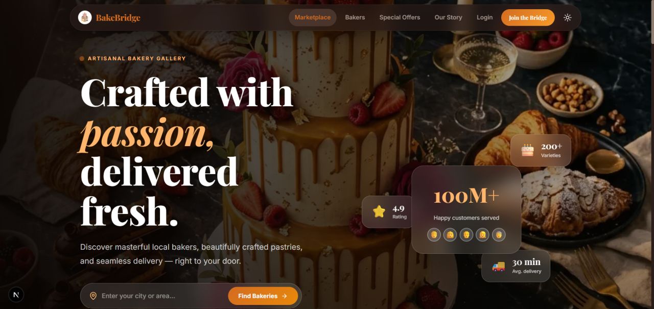 BakeBridge — Bakery Ordering Platform Interface